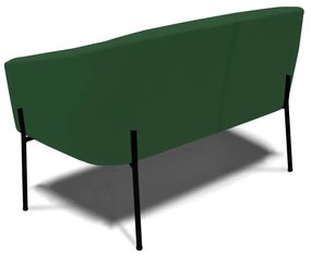 Namoradeira e 2 Poltronas Pé de Ferro Preto Stella Veludo D03 - D'Rossi - Verde