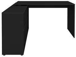 Mesa Escrivaninha em L Eron e Estante Livreiro 90x187cm Lean A06 Preto