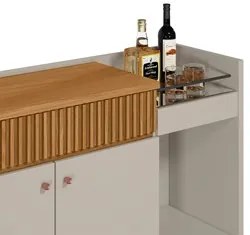Buffet Aparador Para Sala 2 Portas 1 Gaveta Luke L06 Nature/Off White