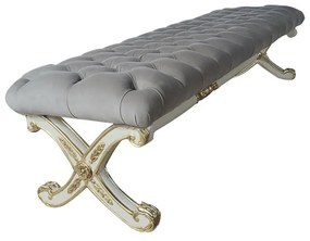 Puff Recamier Napoleão Detalhe Capitonê Madeira Maciça Design de Luxo Peça Artesanal
