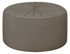 Puff Decorativo Sala De Estar Round Veludo Bege G45 - Gran Belo