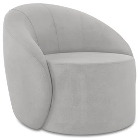 Poltrona Sala Orgânica Giratória Lua Suede D03 - D'Rossi - Cinza