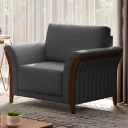 Kit 2 Poltronas Decorativas Sala de Estar 102cm Pés Madeira Roya Z32 L