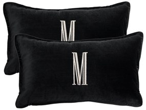 Jogo de 2 Almofadas Monograma Filetto Preto