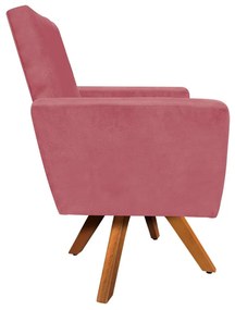 POLTRONA GIRATORIA NINA SUEDE BASE MADEI - Rose