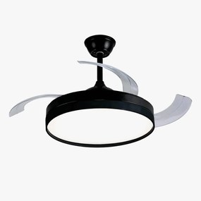 Ventilador De Teto Air Basic Preto Pás Retrátil Led 30W Multicolor Biv...