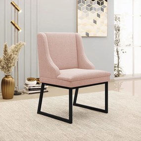 Cadeira Sala de Jantar Industrial Preto kit 6 Liz Bouclê D03 - D'Rossi - Rose