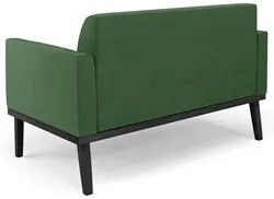 Sofá Namoradeira Base Madeira Preto Maressa Suede Verde - Ibiza