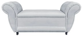 Recamier com Baú Grécia Namoradeira Calçadeira Suede - D'Rossi - Cinza