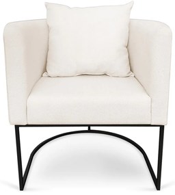 Poltrona Paola Linho Base Metálica Preto D03 - D'Rossi  - A27 Areia