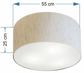 Plafon Cilíndrico Md-3058 Cúpula em Tecido 55x25cm Linho Bege - Bivolt