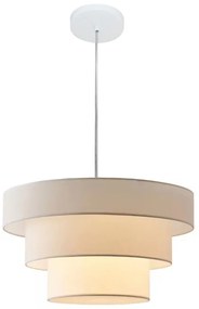 Lustre Luminária Pendente Vivare Pe-4108-br Cúpula em Tecido Ideal para Quarto, Sala De Estar, Sala De Jantar