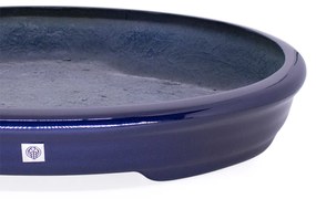 Vaso Bacia Decorativo Osaka Azul Perolizado P 7x46x35 cm - D'Rossi