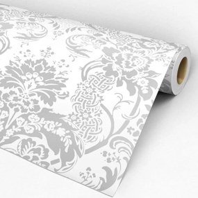 Papel de Parede Arabesco cinza e branco 0.52m x 3.00m