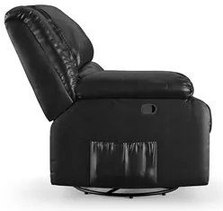 Poltrona do Papai Reclinável Pietra Glider Giratória FH9 PU Preto Bril