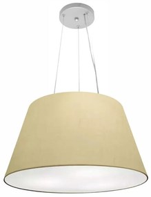 Lustre Pendente Cone Md-4141 Cúpula em Tecido 30/50x35cm Algodão Crú - Bivolt