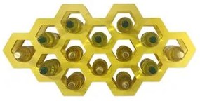 Garrafeiro Colmeia Amarelo Acetinado 14 garrafas Woodyou