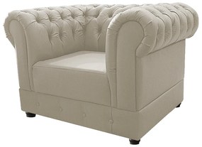 Kit Poltrona e Namoradeira Chesterfield Ana Suede Bege- ADJ Decor