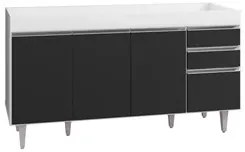 Armário de Cozinha Modulado de Canto Direito 4 Peças CP40 Balcão sem T