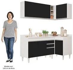 Armário de Cozinha Modulado de Canto Esquerdo 4 Peças CP47 Balcão com