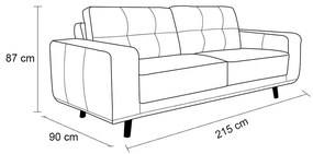 Sofá de Couro 3 lugares Antonela M06 Cor Conhaque 457 - ADJ DECOR