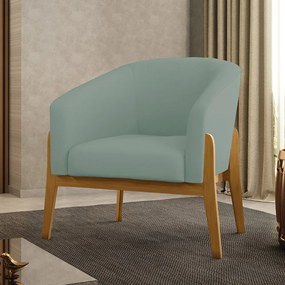 Poltrona Decorativa Base Madeira Stella Cotelê Int/Veludo D03 - D'Rossi - Menta