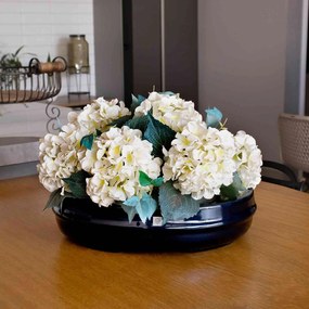 Vaso Bacia Decorativo Osaka Azul Perolizado M 11,5x44X36 cm - D'Rossi