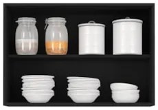 Armário de Cozinha Aéreo 80cm Pérola Z34 Preto              - Mpozenat