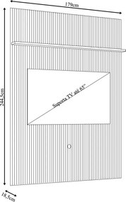Painel Decorativo 245cm Sanson Frisado MDP até 65 OffWhite G97 - Gran Belo