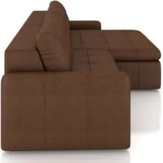 Sofá Retrátil 3 Lugares Para Sala 204cm Elios Couro Caramelo Z55 - Mpo