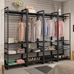 Guarda Roupa Casal Closet 4 Módulos Indy F02 Preto - Mpozenato