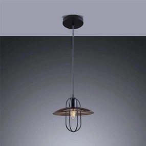 Luminária Pendente Texas Preto em Vidro e Aço Startec - Bivolt