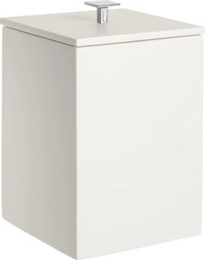 Lixeira de Piso Linea Sottile Off White Fosco Cromado