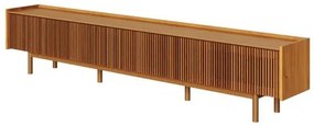 Rack Abra Ripado Cor Nature 3 Gavetas 222cm