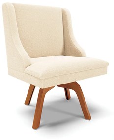 Cadeira Sala de Jantar Giratória MM35 Liz Bouclê D03 - D'Rossi - Bege