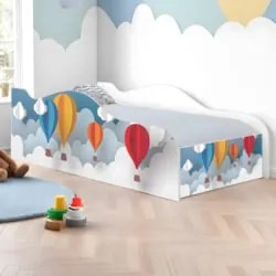 Cama Solteiro Infantil Baixa Para Colchão 188x88cm Balões K06 - Mpozen