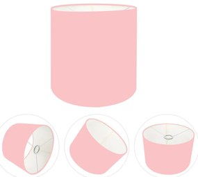 Cúpula Abajur Cilíndrica Cp-8005 Ø18x18cm Rosa Bebê