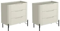 Mesa Cabeceira Para Quarto 68cm Kit 2 Blen Luna/Preto I06 - Mpozenato