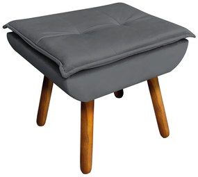 Puff Banqueta Decorativo Pé Palito Opala Veludo Grafite D03 - D'Rossi