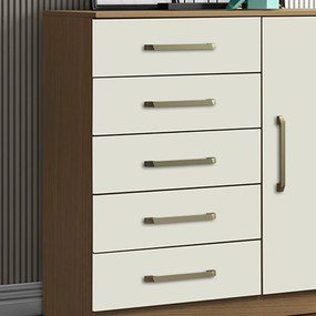 Cômoda Quarto 1 Porta Sapateira 91cm Lanaluna A09 - D'Rossi - Atacama e Off White