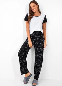Pijama Estrelas em Malha de Algodão