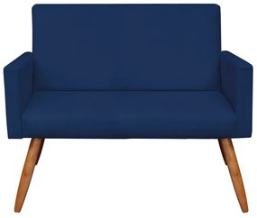 Namoradeira Larissa Suede Azul Marinho Pés Palito Castanho D'Rossi