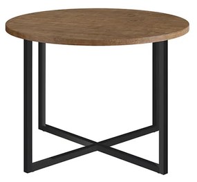 Mesa de Centro Média Estilo Industrial Vermont Base Metálica Preto - D'Rossi