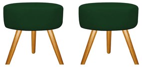Kit 02 Puffs Sofia Palito Mel Suede Verde - ADJ Decor