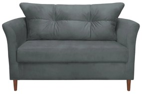 Namoradeira Ibis Decorativa 2 Lugares 1,35 m Recepção Quarto Sala Suede Cinza Grafite