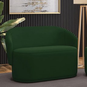 Sofá 2 Lugares Namoradeira Orgânica para Sala Malu Suede M11 - D'Rossi - Verde