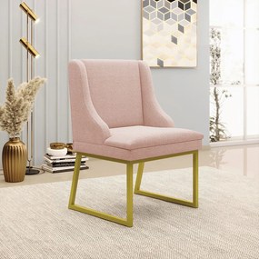 Cadeira Sala de Jantar Industrial Dourado Liz Bouclê D03 - D'Rossi - Rose