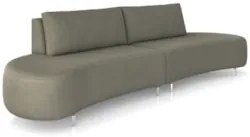 Sofá 3 Lugares 180cm Orgânico Pé Ferro Nagai Veludo Marrom Z55 - Mpoze