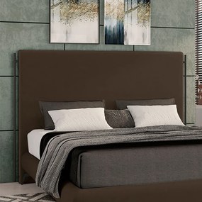 Cabeceira Design para Cama de Casal Bezos Pés em Madeira Veludo Marrom G91 - Gran Belo