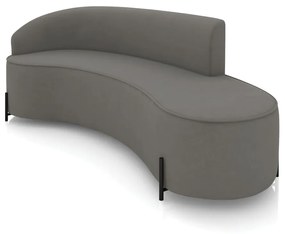 Sofá 4 Lugares Orgânico 220cm Pé Ferro Preto Morgan Suede D03 - D'Rossi - Grafite